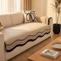 Housse de Canapé Antidérapante en Chenille Motif Chevron