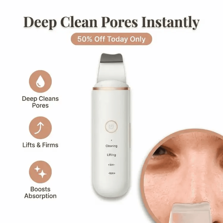 Spatule Ultrasonique Visage – Nettoyage en Profondeur et Exfoliation