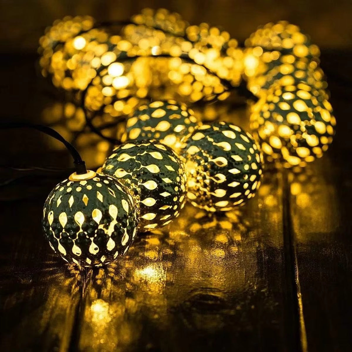 Guirlande Lumineuse Marocaine 12 m – 100 Boules LED Blanc Chaud