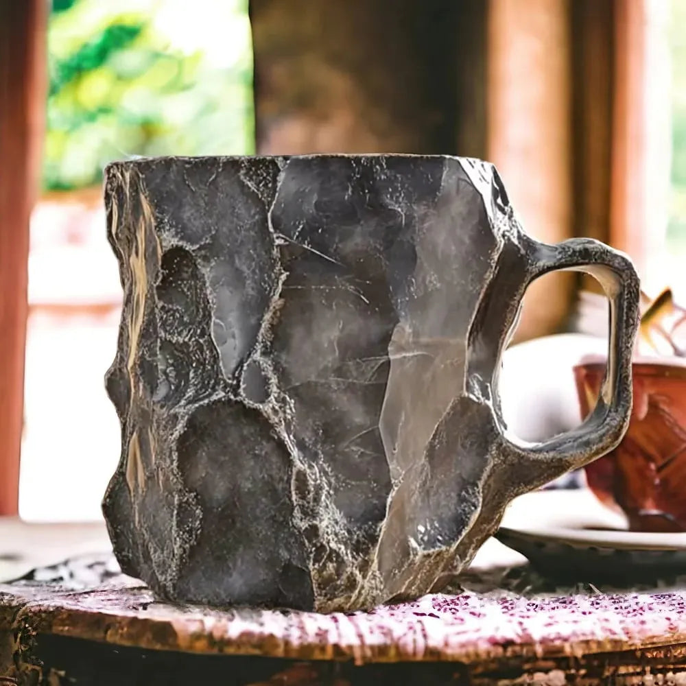 Tasse à café en pierre minérale naturelle faite à la main – Jaspe, Onyx, Quartz