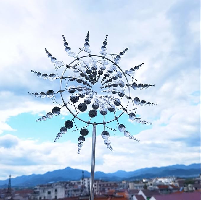 Spirale à Vent Décorative en Acier Inoxydable pour Jardin et Terrasse