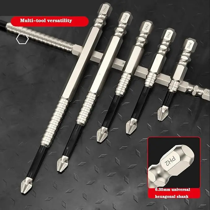 Embouts de Tournevis Magnétiques Antidérapants en Acier Allié – Set 6 Tailles