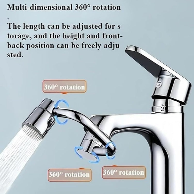 Aérateur de Robinet Rotatif 1440° avec Double Mode de Débit d'Eau