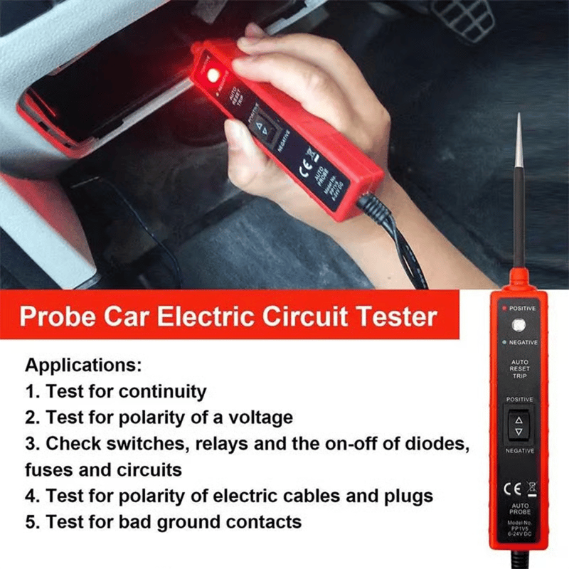 Stylo Testeur Électrique Automobile 6-24V pour Voitures et Motos