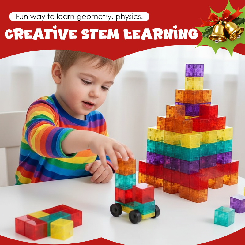 Blocs de Construction Magnétiques Transparents pour Enfants – 80 à 120 Pièces