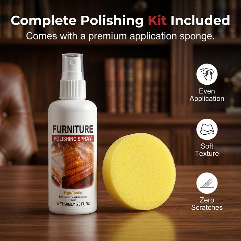 Soin Naturel pour Bois – Polish Nourrissant avec Éponge Applicatrice