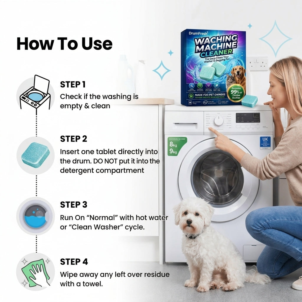 Nettoyant pour Lave-Linge – Élimine Calcaire, Odeurs et Résidus