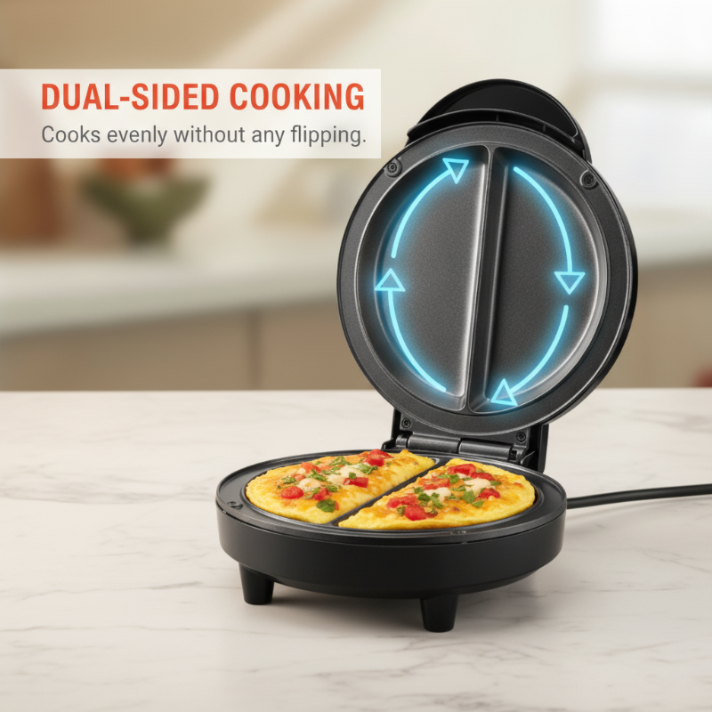 Appareil à Petit-Déjeuner Double Face Antiadhésif – Cuisson Rapide et Uniforme