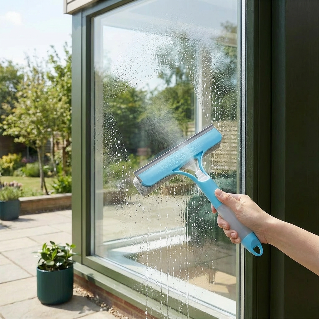 Brosse Nettoyante 3-en-1 pour Fenêtres, Miroirs et Surfaces en Verre
