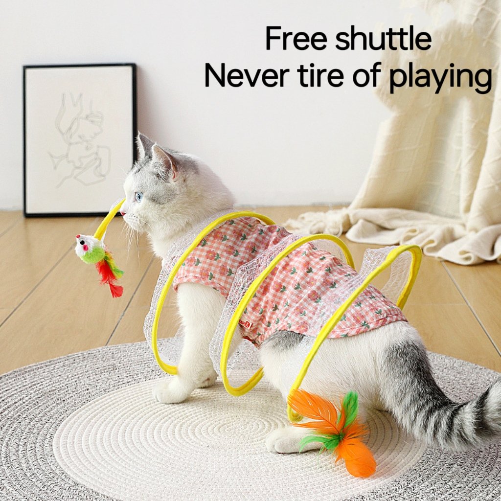 Jouet interactif pour chat en sisal avec plumes – Stimule l'instinct de chasse