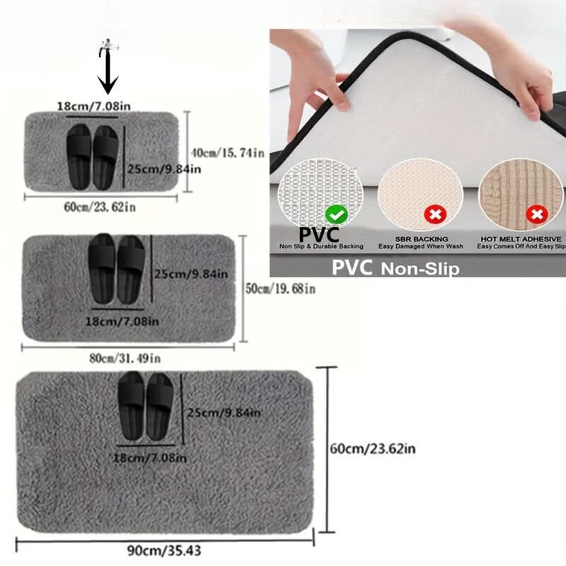Tapis de bain doux antidérapant, épaissi et hautement absorbant