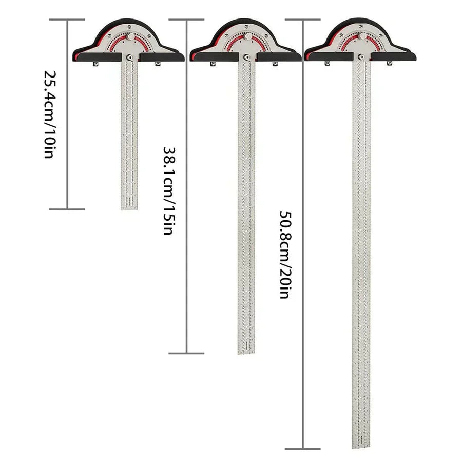 Règle d'angle en acier inoxydable réglable 0°-70° pour travail du bois