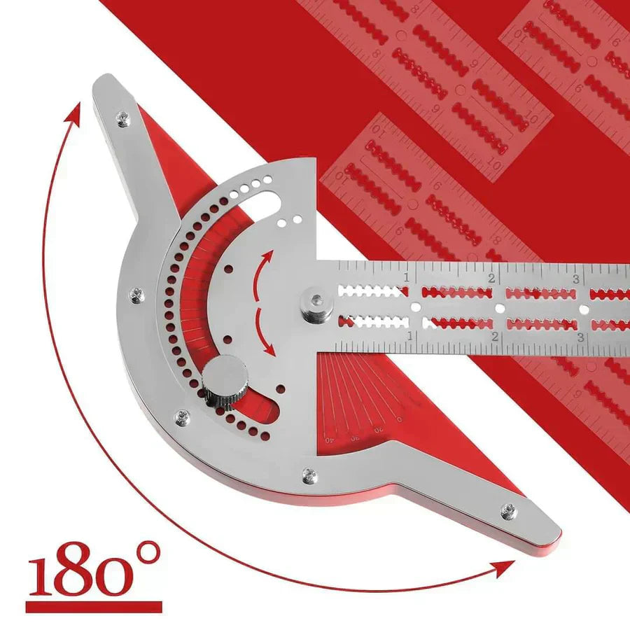 Règle d'angle en acier inoxydable réglable 0°-70° pour travail du bois