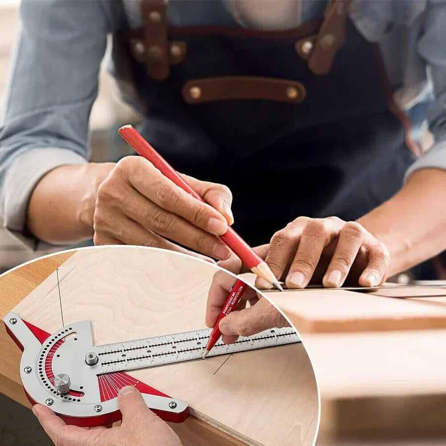 Règle d'angle en acier inoxydable réglable 0°-70° pour travail du bois