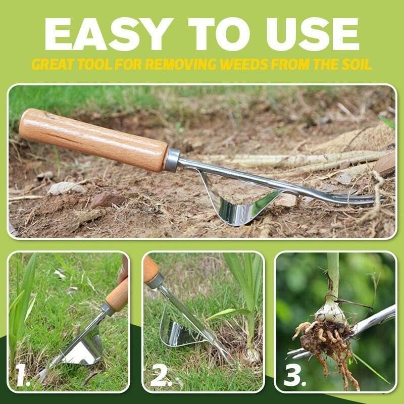 Extracteur de Mauvaises Herbes Manuel à Fourche en Acier Inoxydable