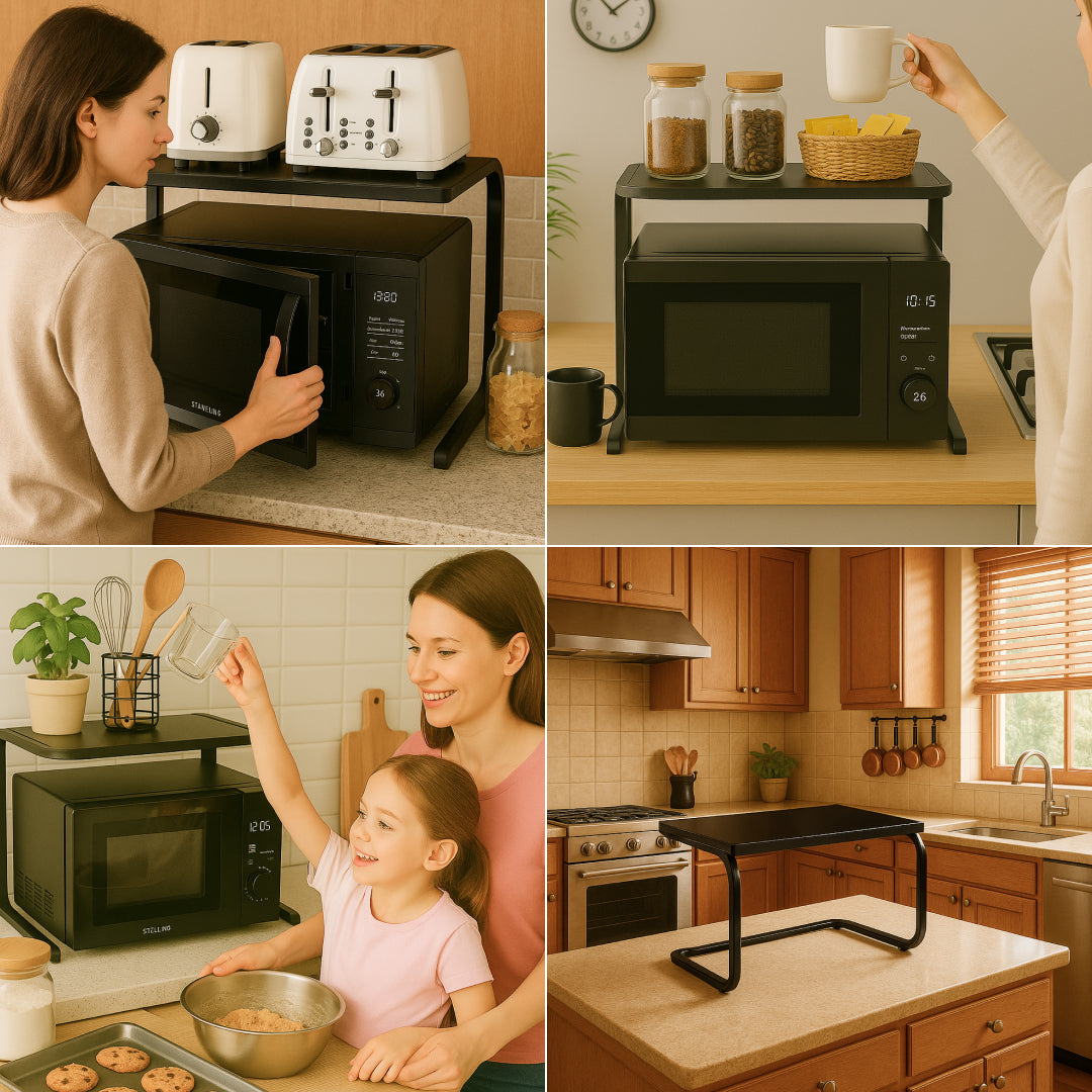 Étagère de Cuisine 2 Niveaux sans Perçage – Double Surface de Travail