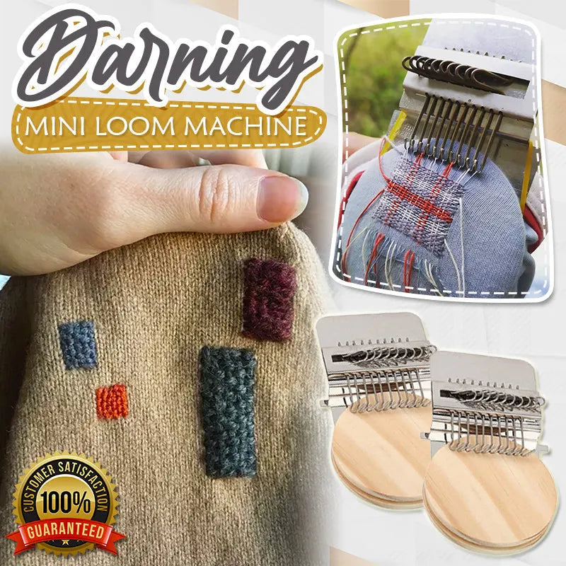 Kit de Reprisage Textile avec Crochets et Disque en Bois