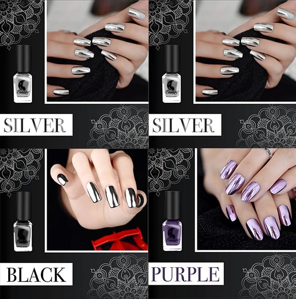 Vernis Chromé Effet Miroir à Séchage Rapide pour Ongles Brillants