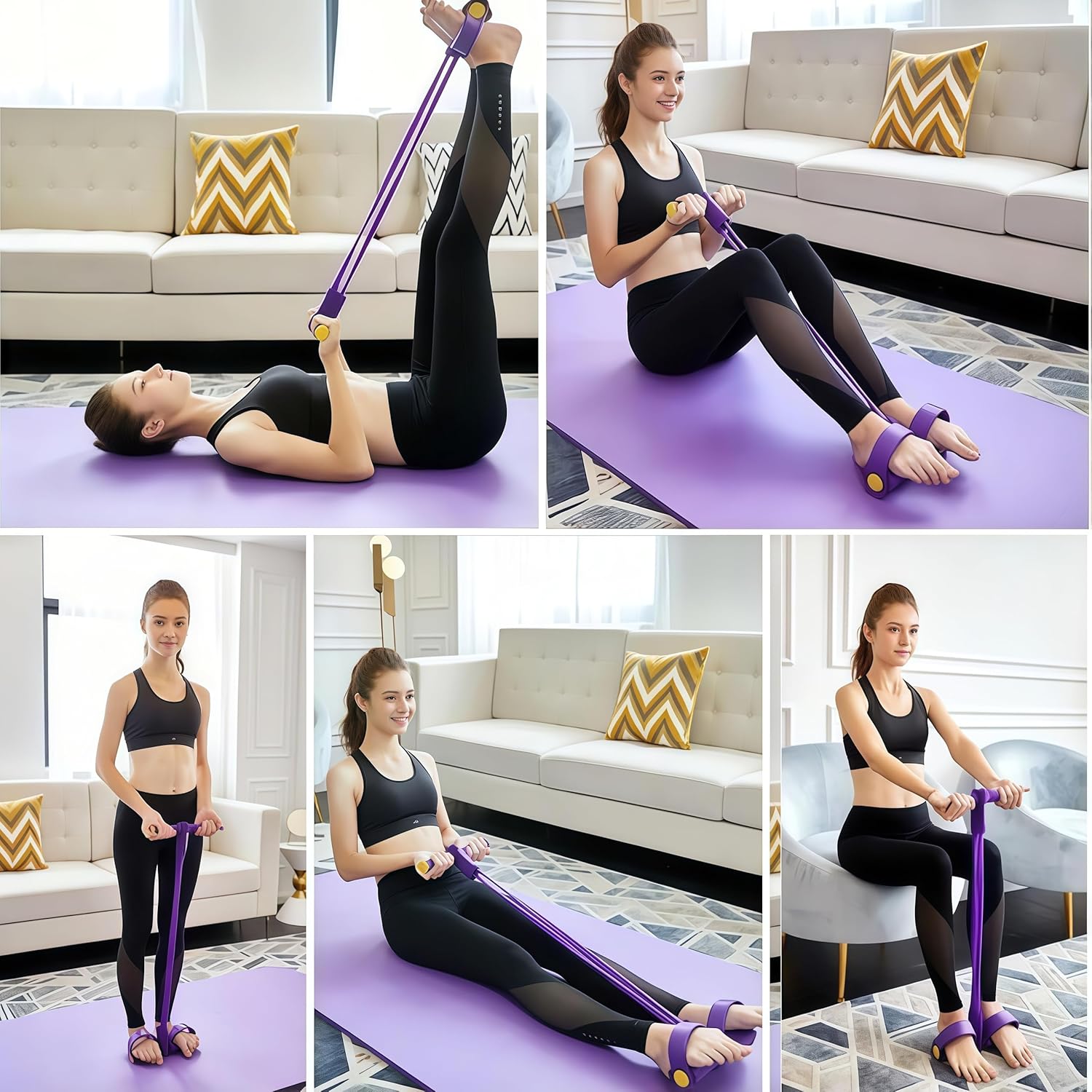 Kit d'élastiques de résistance à 8 tubes pour musculation à domicile