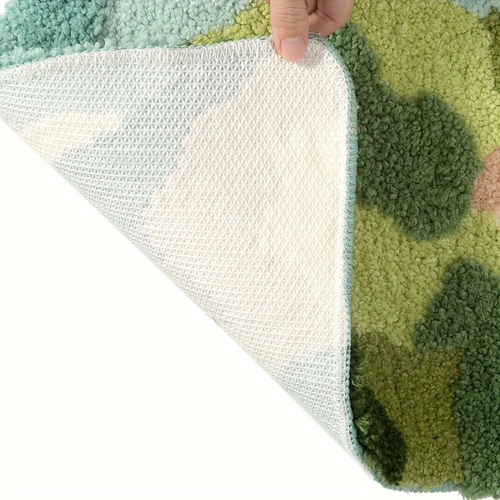 Tapis de bain absorbant à motif floral – antidérapant & doux
