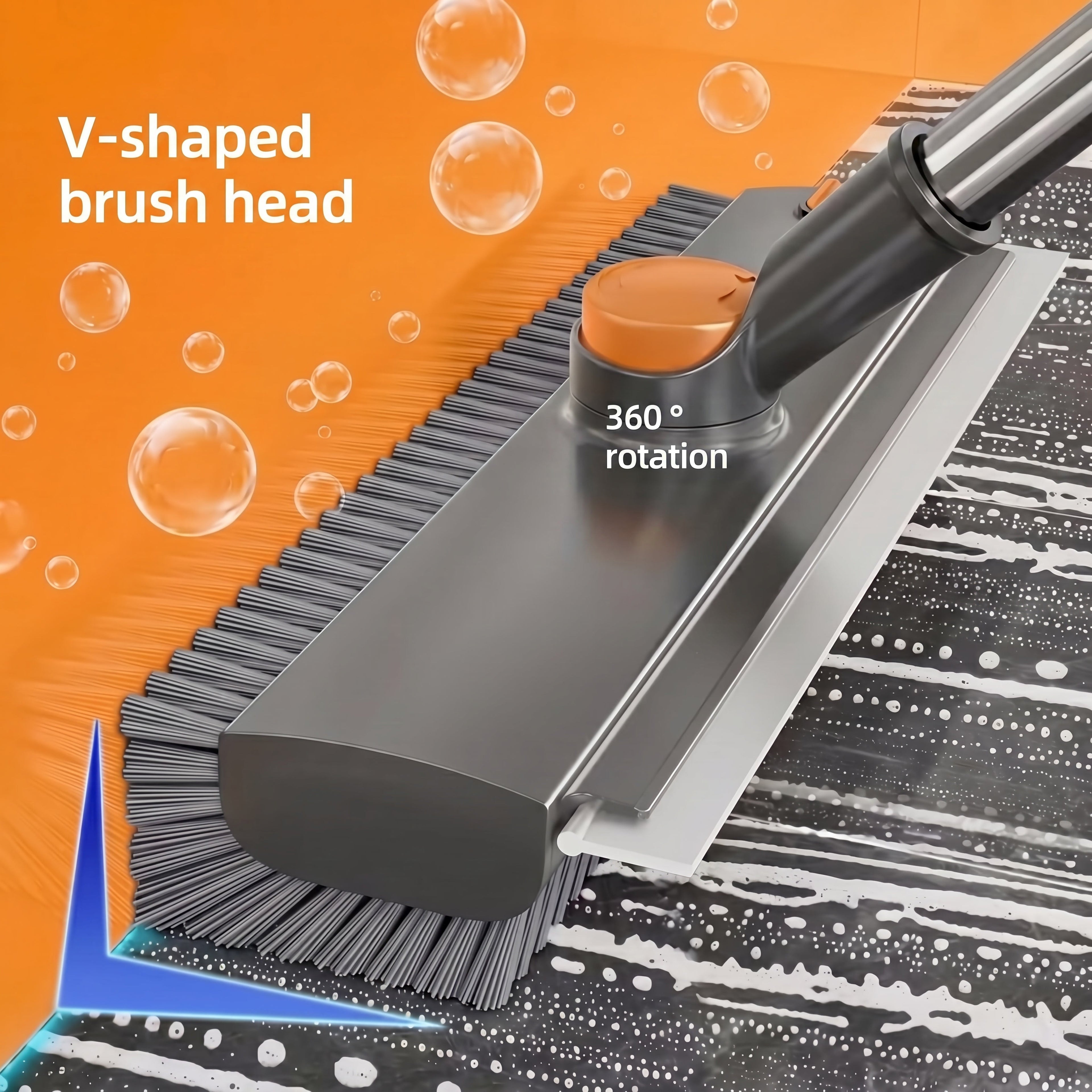 Brosse de Sol Rotative 360° avec Manche Ergonomique pour Carrelage et Joints