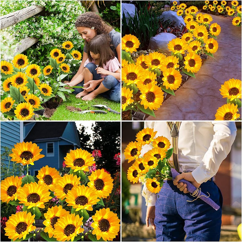 Lampes Solaires Tournesol pour Jardin – Lumière d'Ambiance Extérieure