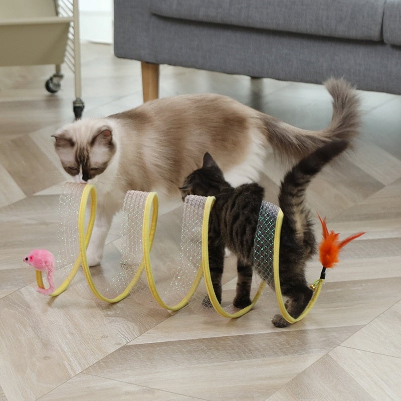Jouet interactif pour chat en sisal avec plumes – Stimule l'instinct de chasse