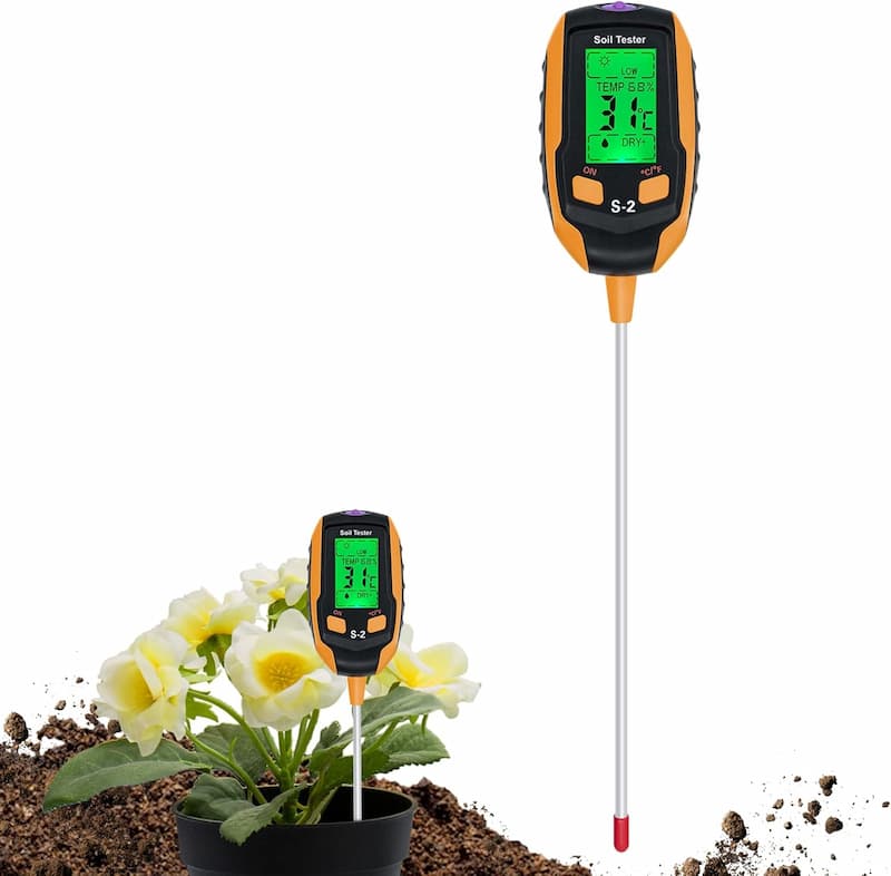 Testeur de Sol 4-en-1 – Humidité, pH, Température et Lumière