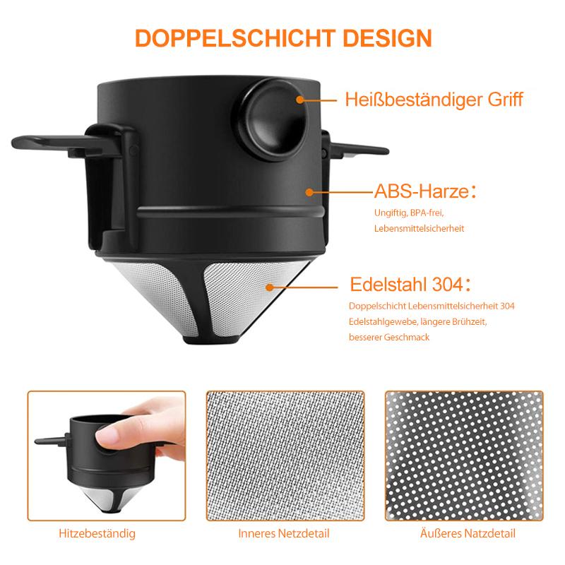 Filtre à Café Réutilisable Double Couche pour Café Intense sans Amertume