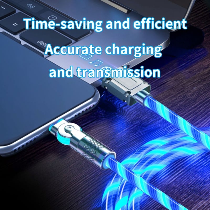 Câble USB Rotatif 540° avec Éclairage LED pour Charge Rapide