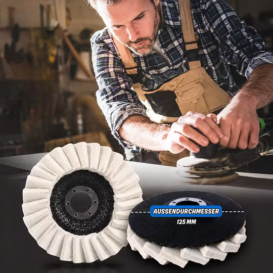 Disques de polissage à lamelles en feutre 125 mm pour meuleuse d'angle – Lot de