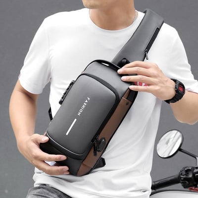 Sacoche Sling Antivol avec Cadenas à Combinaison et Port USB