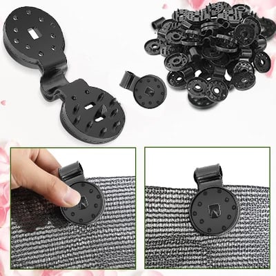 Pinces de Fixation pour Voile d'Ombrage et Filet de Jardin – Lot de 40