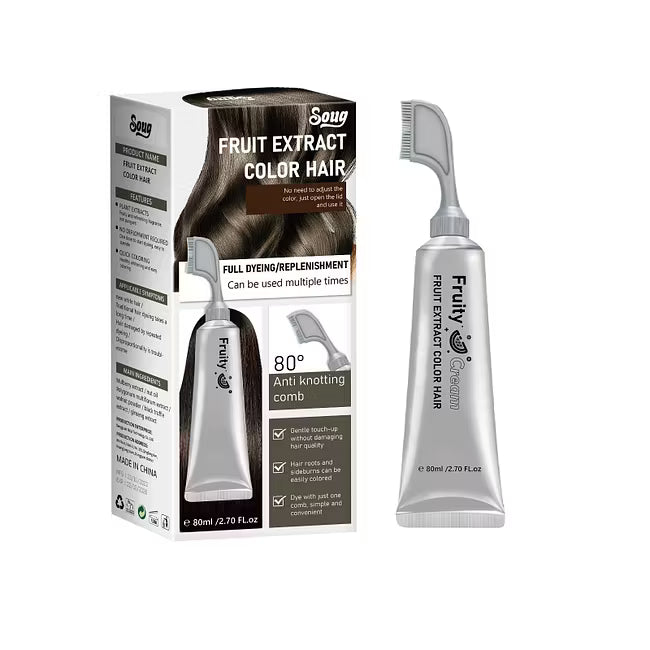 Peigne Colorant Couvre Cheveux Gris Instantanément – Applicateur Couleur Noir