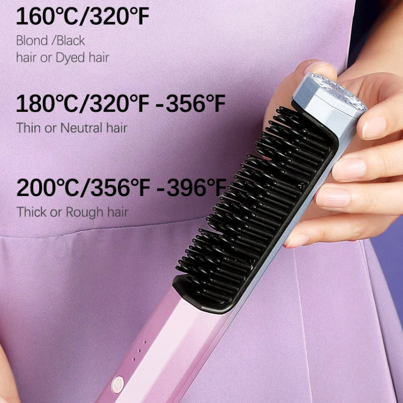 Fer à Lisser Sans Fil Rechargeable USB – Lissage Rapide Anti-Frisottis