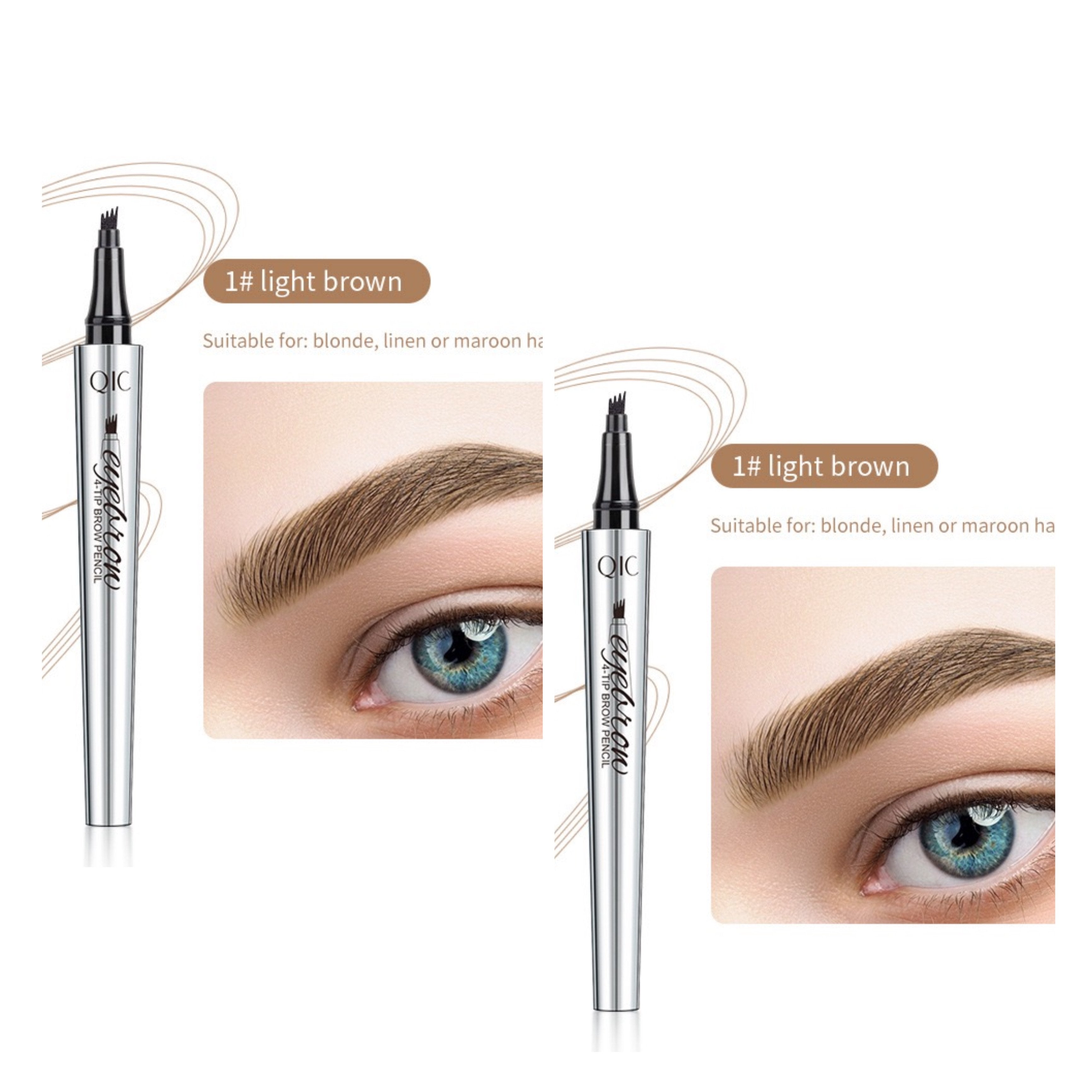 Crayon à sourcils waterproof effet microblading – Pointe fine longue tenue