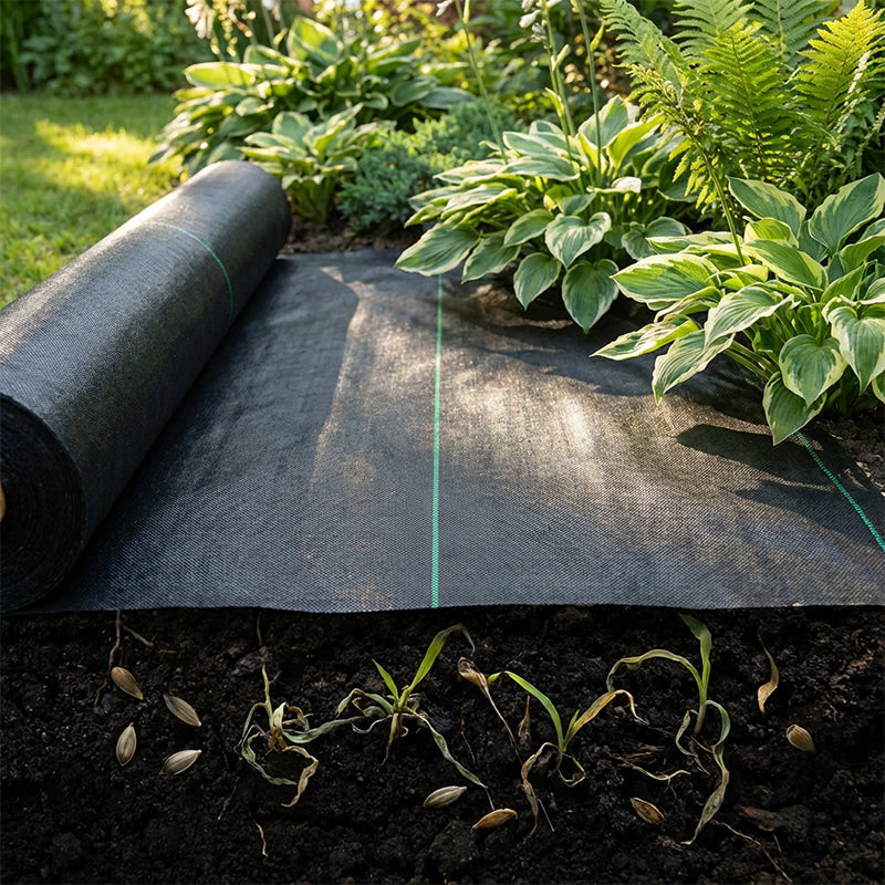 Toile Anti-Mauvaises Herbes en Polypropylène Respirant pour Jardin