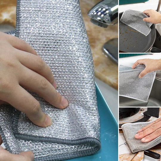 Chiffon Métallique Sans Rayures pour Cuisine – Nettoyage Puissant