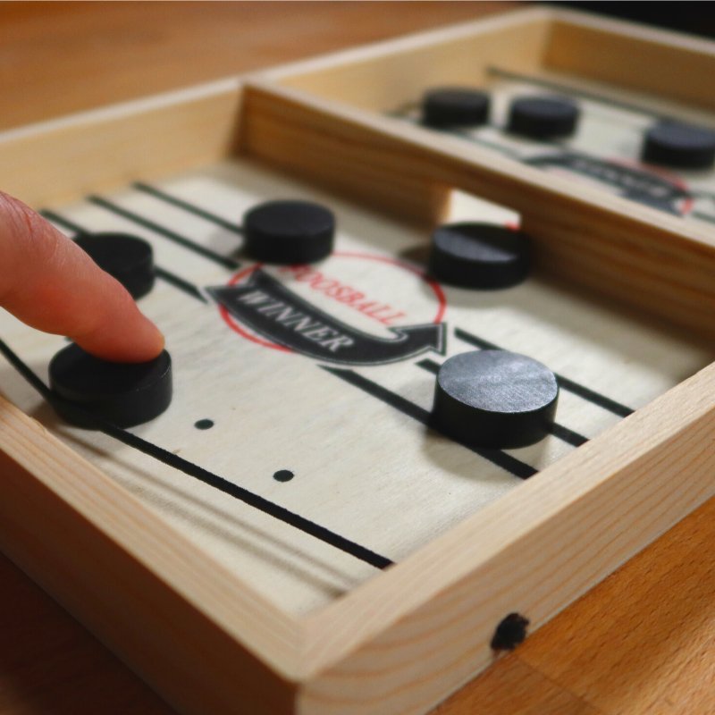 Jeu de palets rapide en bois pour 2 joueurs – jeu d'adresse familial
