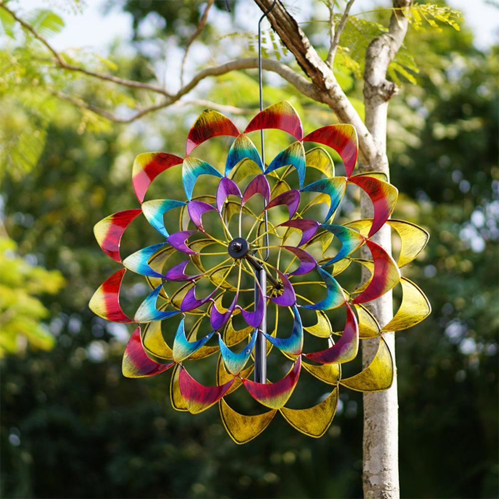 Moulin à vent décoratif en métal pour jardin et terrasse