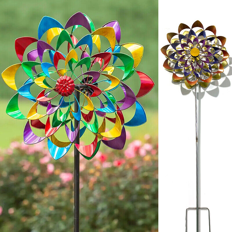 Moulin à vent décoratif en métal pour jardin et terrasse