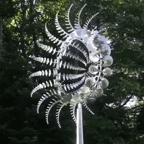 Moulin à vent décoratif en métal pour jardin – Tige 102 cm