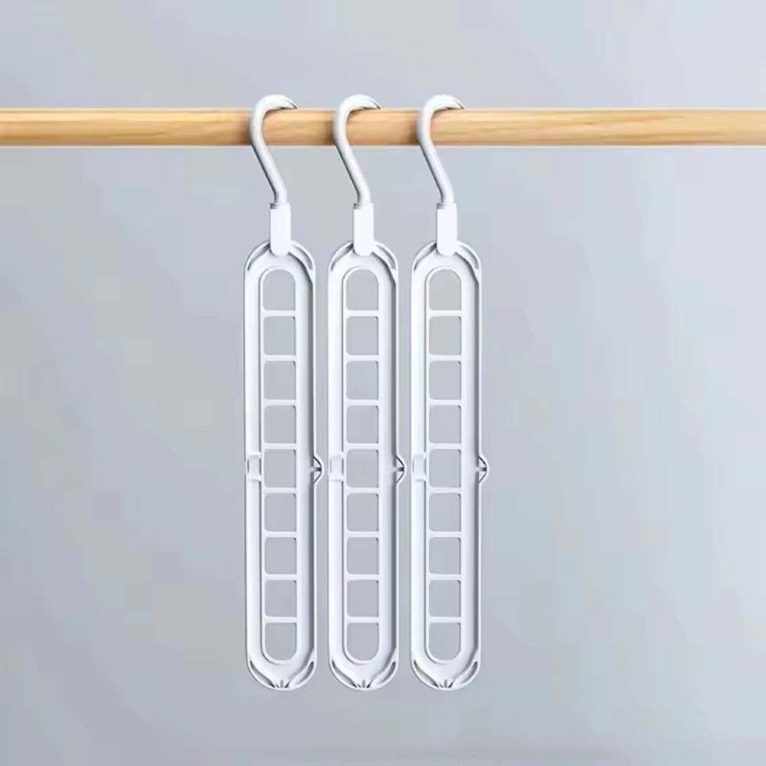 Cintre Pivotant 360° avec 9 Trous – Gain de Place pour Armoire