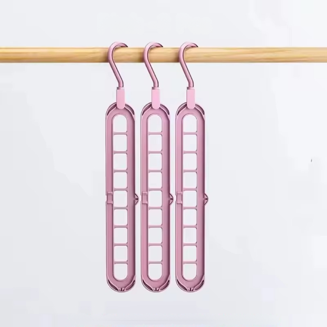 Cintre Pivotant 360° avec 9 Trous – Gain de Place pour Armoire