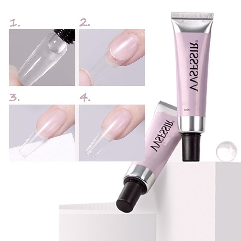 Kit Nail Art 3-en-1 – Colle à Ongles, Dissolvant & Lampe UV Portable