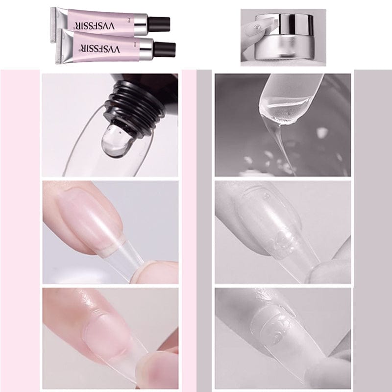 Kit Nail Art 3-en-1 – Colle à Ongles, Dissolvant & Lampe UV Portable