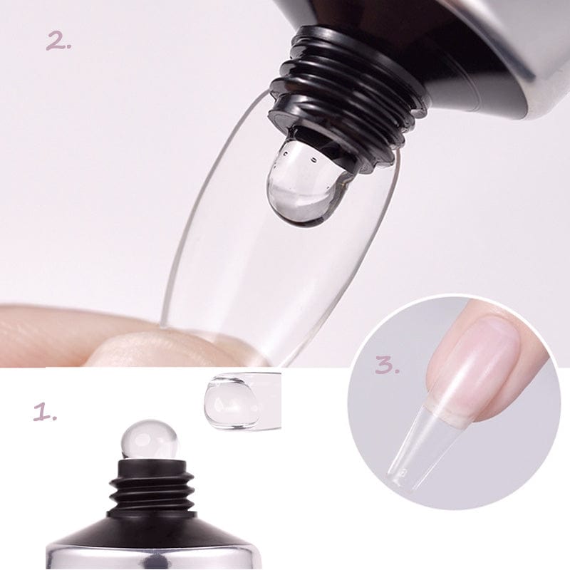 Kit Nail Art 3-en-1 – Colle à Ongles, Dissolvant & Lampe UV Portable