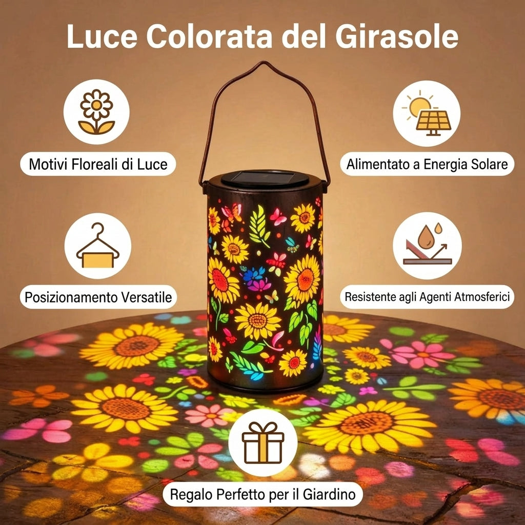 Lanterne Solaire Décorative LED – Motifs Fleurs et Papillons pour Jardin