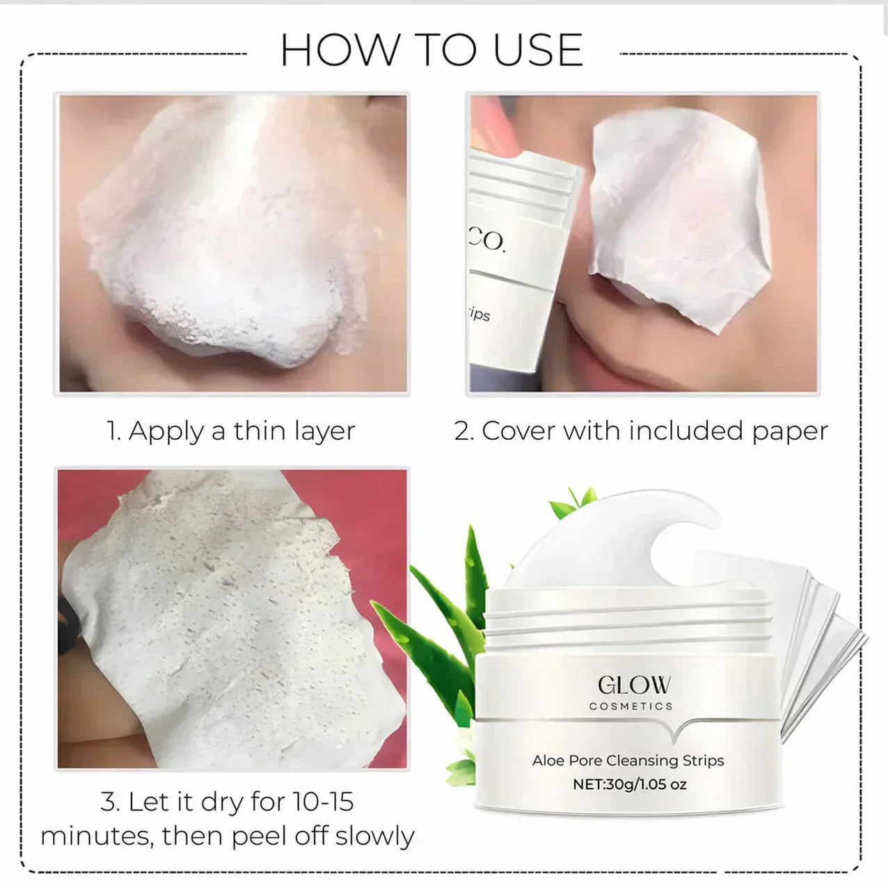 Patchs Nettoyants Anti-Points Noirs à l'Aloe Vera et Charbon Actif