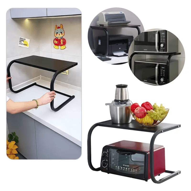 Étagère de Cuisine 2 Niveaux sans Perçage – Double Surface de Travail